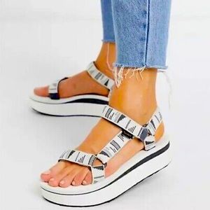 White platform Teva Sandals